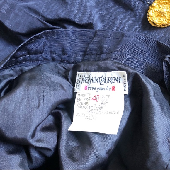 YVES SAINT LAURENT Vintage Navy Skirt Suit 40 - Picture 7 of 8